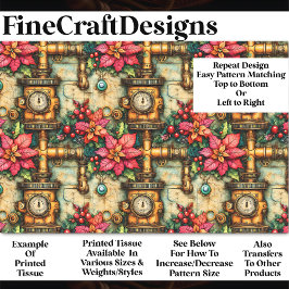 クリスマスステームパンクポインセティアスBM4デコページ 薄葉紙