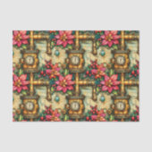 クリスマスステームパンクポインセティアスBM4デコページ 薄葉紙 (正面)