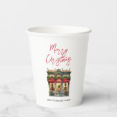 クリスマスストアエレガントレッドホワイトホリデーパーティー 紙コップ (裏面)