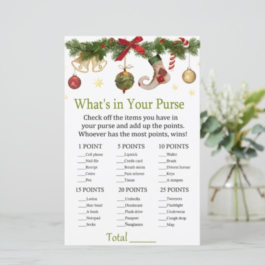 クリスマスストッキングあなたの財布のゲームの中に何がある (スタンド正面)