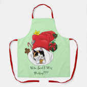 クリスマスストッキングかわいいカリコキッテン エプロン (正面)