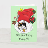 クリスマスストッキングかわいいカリコキッテン カード (正面)