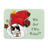 クリスマスストッキングかわいいカリコキッテン マグネット (横)