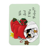 クリスマスストッキングかわいいカリコキッテン マグネット (縦)