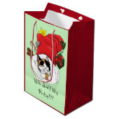 クリスマスストッキングかわいいカリコキッテン ミディアムペーパーバッグ (正面アングル)