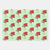 クリスマスストッキングかわいいカリコキッテン ラッピングペーパーシート (正面3)