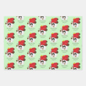 クリスマスストッキングかわいいカリコキッテン ラッピングペーパーシート (正面2)