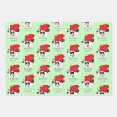 クリスマスストッキングかわいいカリコキッテン ラッピングペーパーシート (正面)