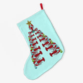 クリスマスストッキングかわいいロブスター航海のビーチ ラージクリスマスストッキング (裏面 (吊り時))