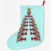 クリスマスストッキングかわいいロブスター航海のビーチ ラージクリスマスストッキング (裏面)