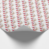 クリスマスストッキングで犬と猫 ラッピングペーパー (角)