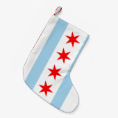 クリスマスストッキングとアメリカ・シカゴ国旗 スモールクリスマスストッキング (正面 (吊り時))