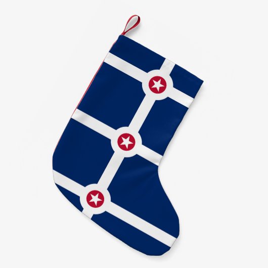 クリスマスストッキングとインディアナポリス州旗 スモールクリスマスストッキング (正面 (吊り時))
