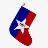 クリスマスストッキングとサンアントニオ国旗 スモールクリスマスストッキング (正面 (吊り時))