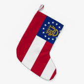 クリスマスストッキングとジョージア州旗（アメリカ） スモールクリスマスストッキング (正面 (吊り時))