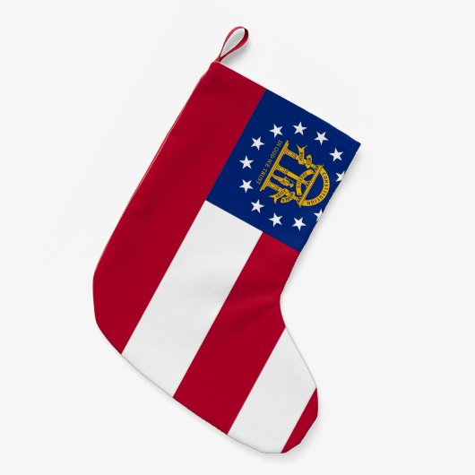 クリスマスストッキングとジョージア州旗(アメリカ) スモールクリスマスストッキング (正面 (吊り時))