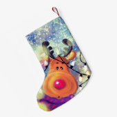 クリスマスストッキングとハッピートナカイ スモールクリスマスストッキング (裏面 (吊り時))