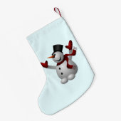 クリスマスストッキングとハッピー雪だるま スモールクリスマスストッキング (裏面 (吊り時))