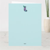 クリスマスストッキングとモノグラム抽象芸術パターン カード (裏面)