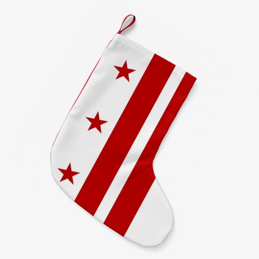 クリスマスストッキングとワシントンDC州旗 スモールクリスマスストッキング (正面 (吊り時))