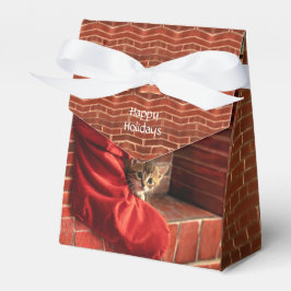 クリスマスストッキングに入った3匹の子猫のギフト フェイバーボックス