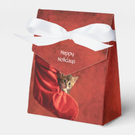 クリスマスストッキングに入った3匹の子猫のパーティーグッズ フェイバーボックス