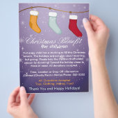 クリスマスストッキングのお子様のチラシに最適 チラシ (手)