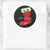 クリスマスストッキングのカスタマイズ ラウンドシール (バッグ)