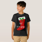 クリスマスストッキングのカスタマイズ Tシャツ (正面フル)