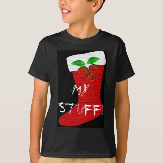 クリスマスストッキングのカスタマイズ Tシャツ (正面)