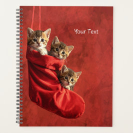 クリスマスストッキングの中の3匹の子猫 プランナー手帳