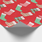 クリスマスストッキングの大規模な休日ラッピング紙 ラッピングペーパー (角)