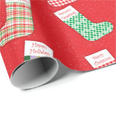 クリスマスストッキングの大規模な休日ラッピング紙 ラッピングペーパー (ロールコーナー)