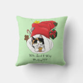 クリスマスストッキングの子猫 クッション (裏面)