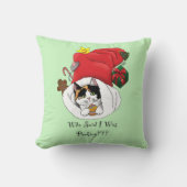 クリスマスストッキングの子猫 クッション (正面)