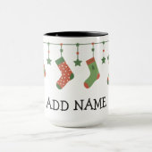 クリスマスストッキングの季節の冬のholinda追加の名前 マグカップ (中央)