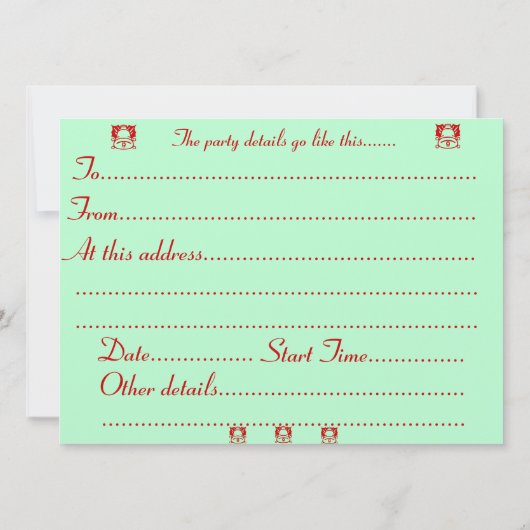 クリスマスストッキングの黒と茶色のかわいい子犬 招待状 (裏面)