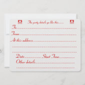 クリスマスストッキングの黒と茶色のかわいい子犬 招待状 (裏面)