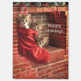 クリスマスストッキングの3匹の子猫マグネット マグネット