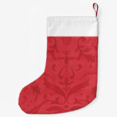 クリスマスストッキングエレガントレッドダマスク スモールクリスマスストッキング (裏面)
