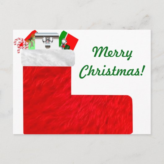 クリスマスストッキングカード ポストカード (正面)