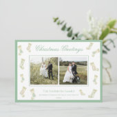 クリスマスストッキングガーランドヴィンテージ2枚 シーズンカード (スタンド正面)