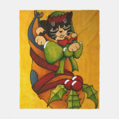 クリスマスストッキングキティCat v1 フリースブランケット (正面)