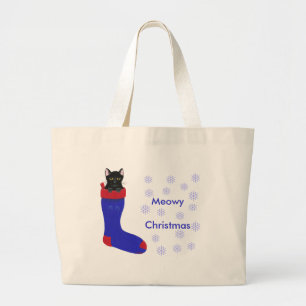 クリスマスストッキングキャットマイオウィクリスマスバッグ ラージトートバッグ