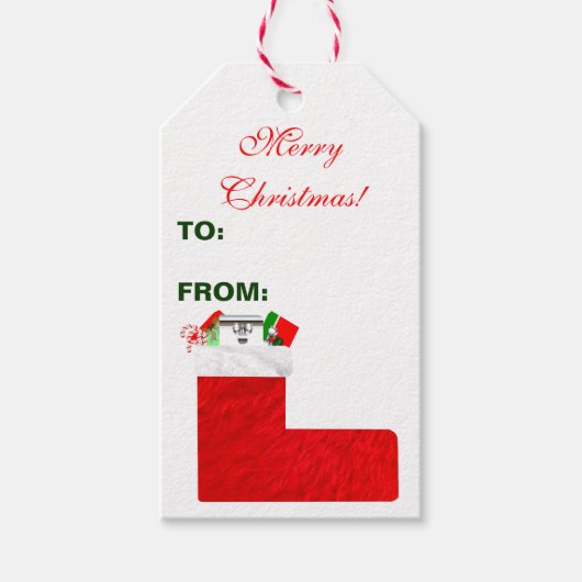 クリスマスストッキングギフトラベル(Set of Ten) ギフトタグ (正面)