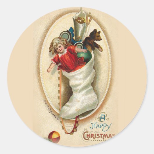 クリスマスストッキングギフト ラウンドシール (正面)
