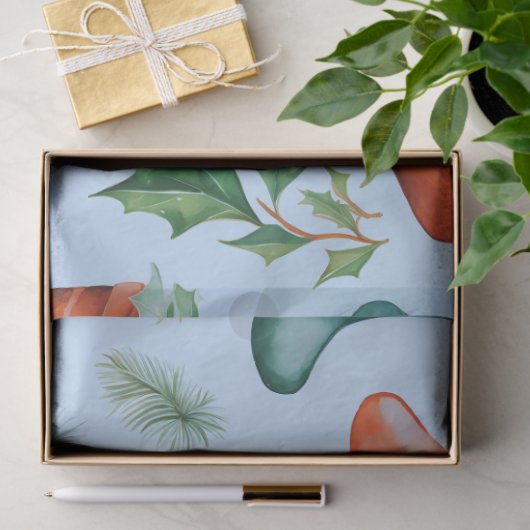 クリスマスストッキンググリーンリーレッドグリーンクリスマス 薄葉紙 (ギフト)