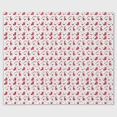 クリスマスストッキングサンタハットキャンディーケーン ラッピングペーパー (フラット)