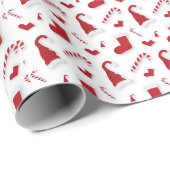 クリスマスストッキングサンタハットキャンディーケーン ラッピングペーパー (ロールコーナー)