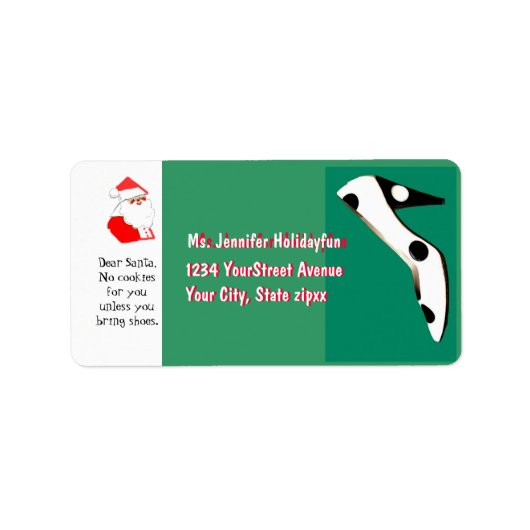 クリスマスストッキングサンタ用ハイヒール靴 ラベル (正面)